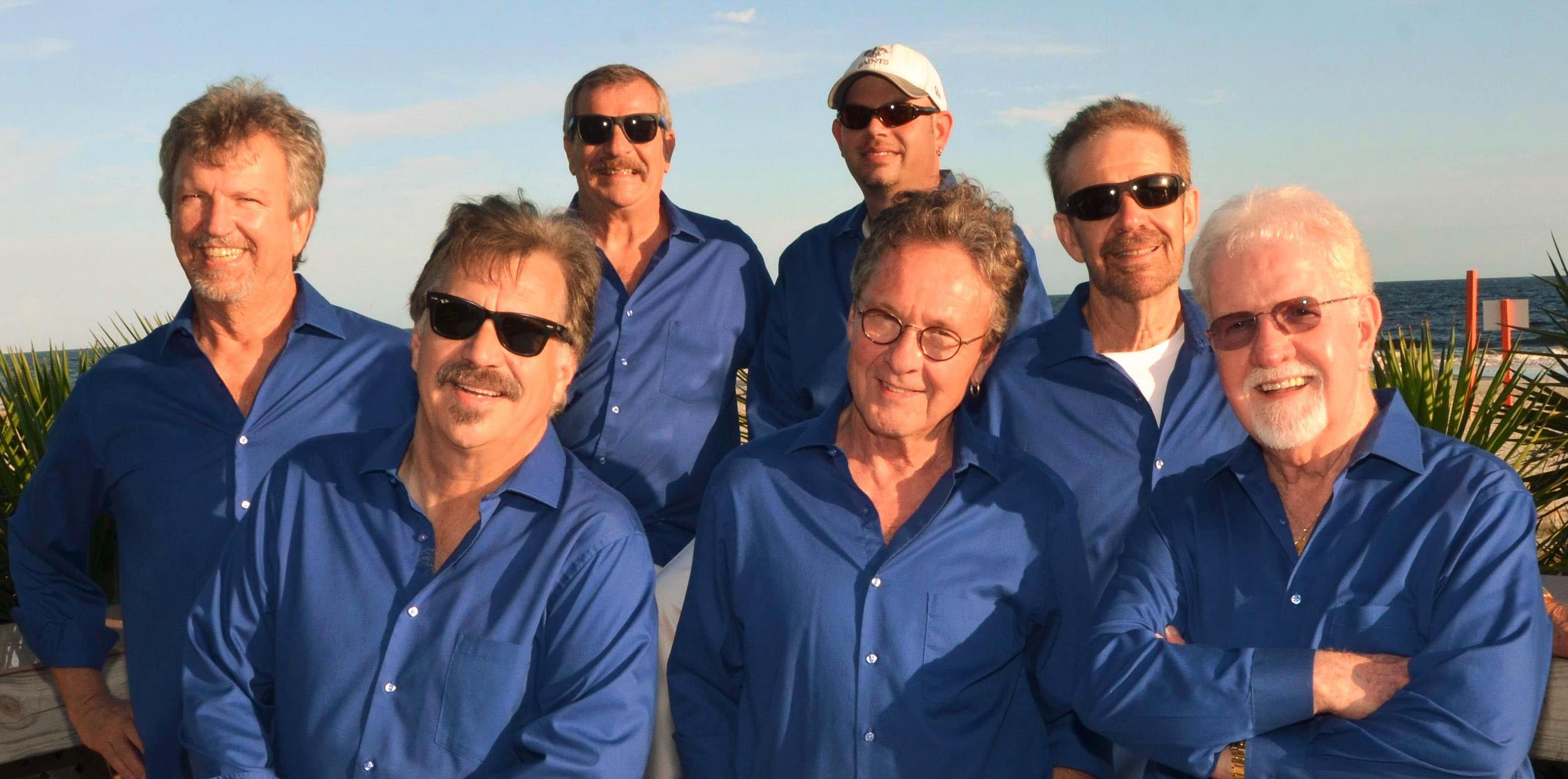 A band in blue shirts