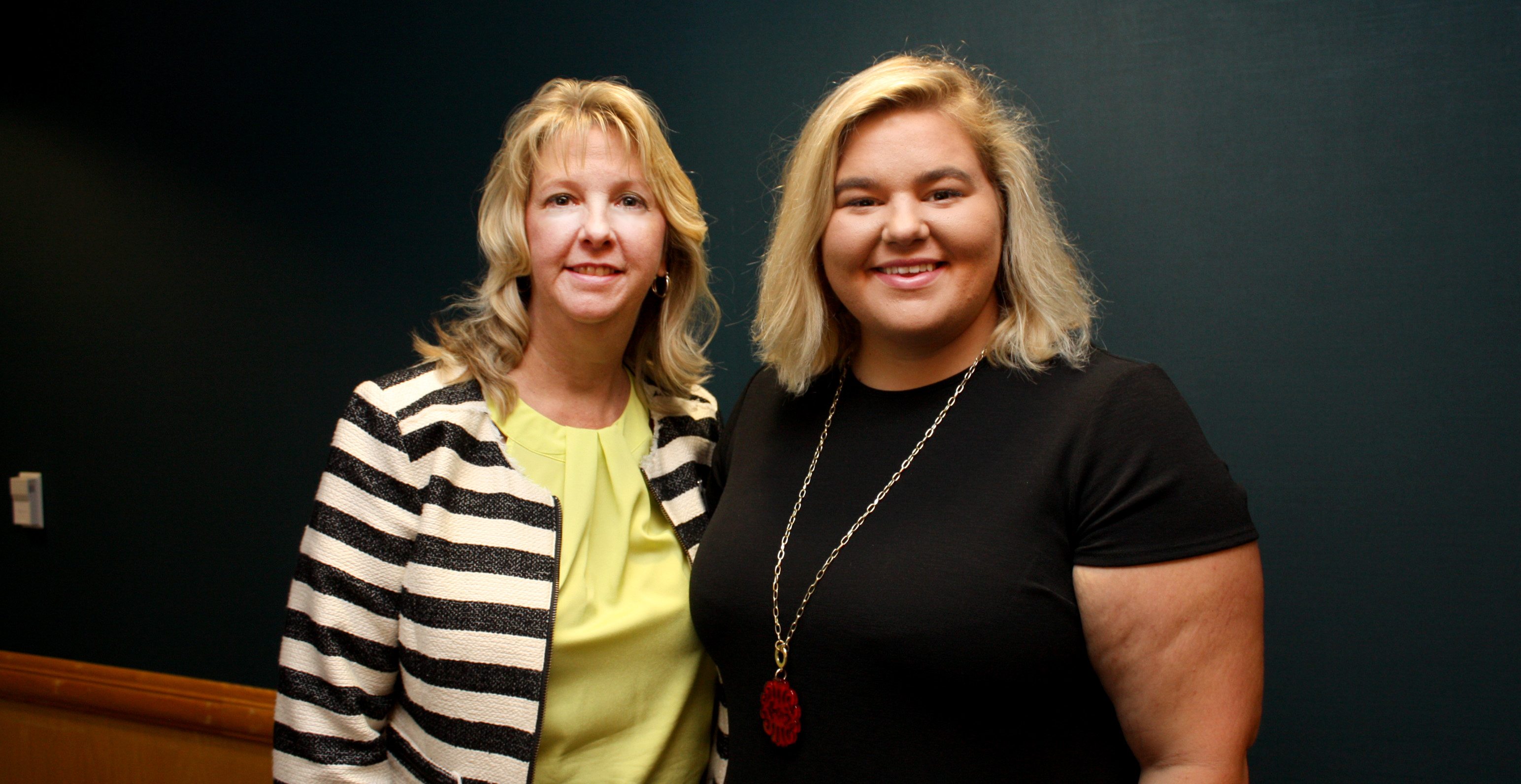 Lisa Hill (left), Dean of Arts and Sciences at BCCC, with Brooke Butler, the first participant in the PackTrac program.