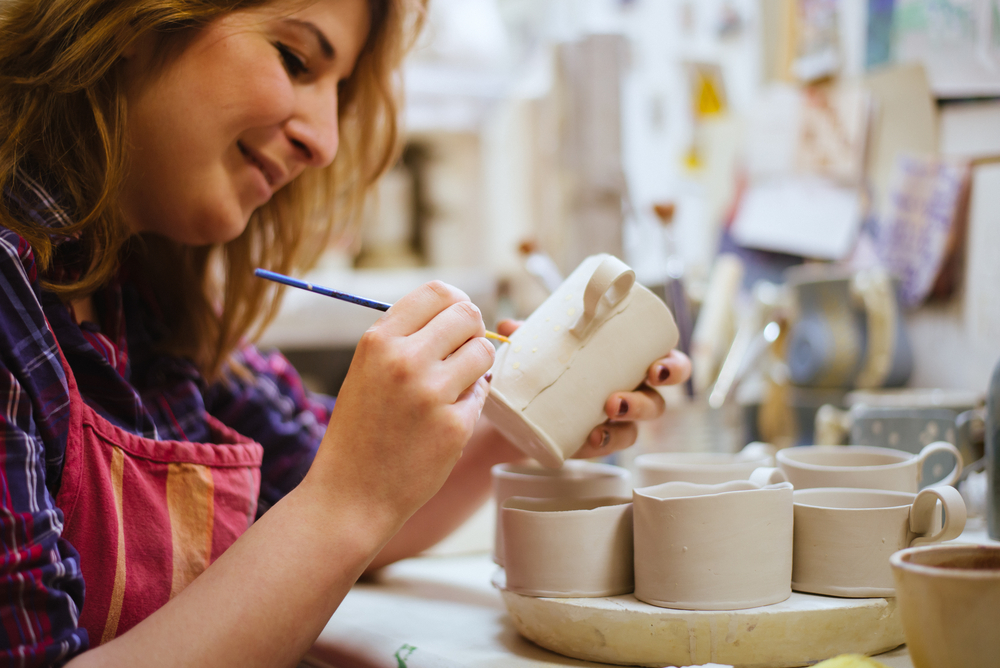 a person making ceramics