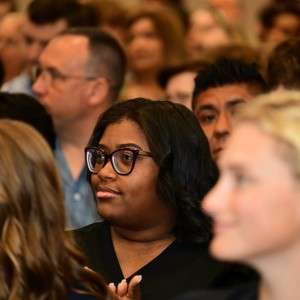 woman in audience