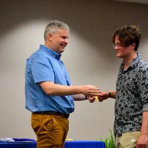 Person receiving award
