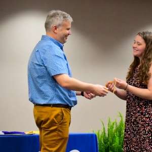 Person receiving award