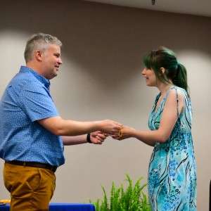Person receiving award