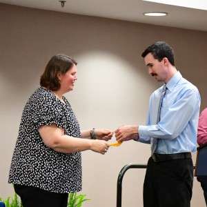 Person receiving award