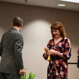 Person receiving award