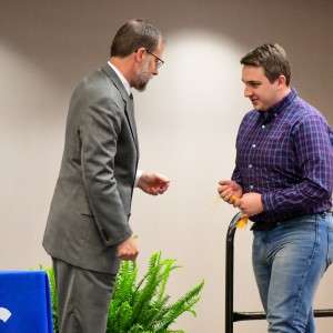 Person receiving award