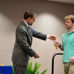 Person receiving award