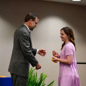 Person receiving award