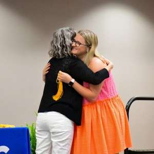 Person receiving award