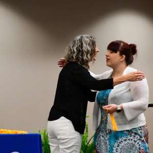 Person receiving award