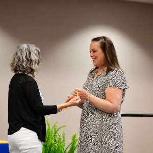Person receiving award