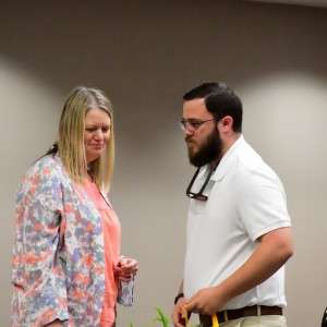 Person receiving award