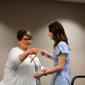 Person receiving award