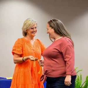 Person receiving award
