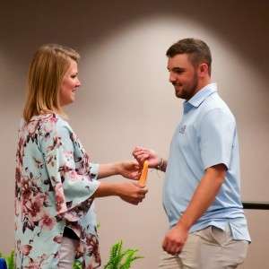 Person receiving award