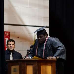 Man speaking at podium