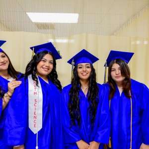 Group in cap & gown