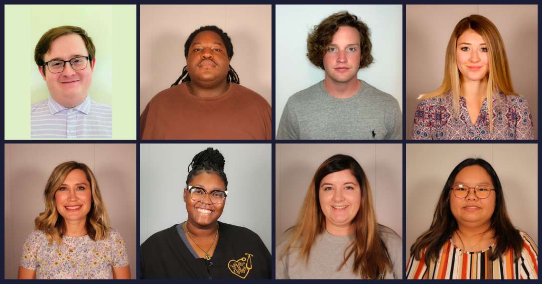 Eight people in a collage