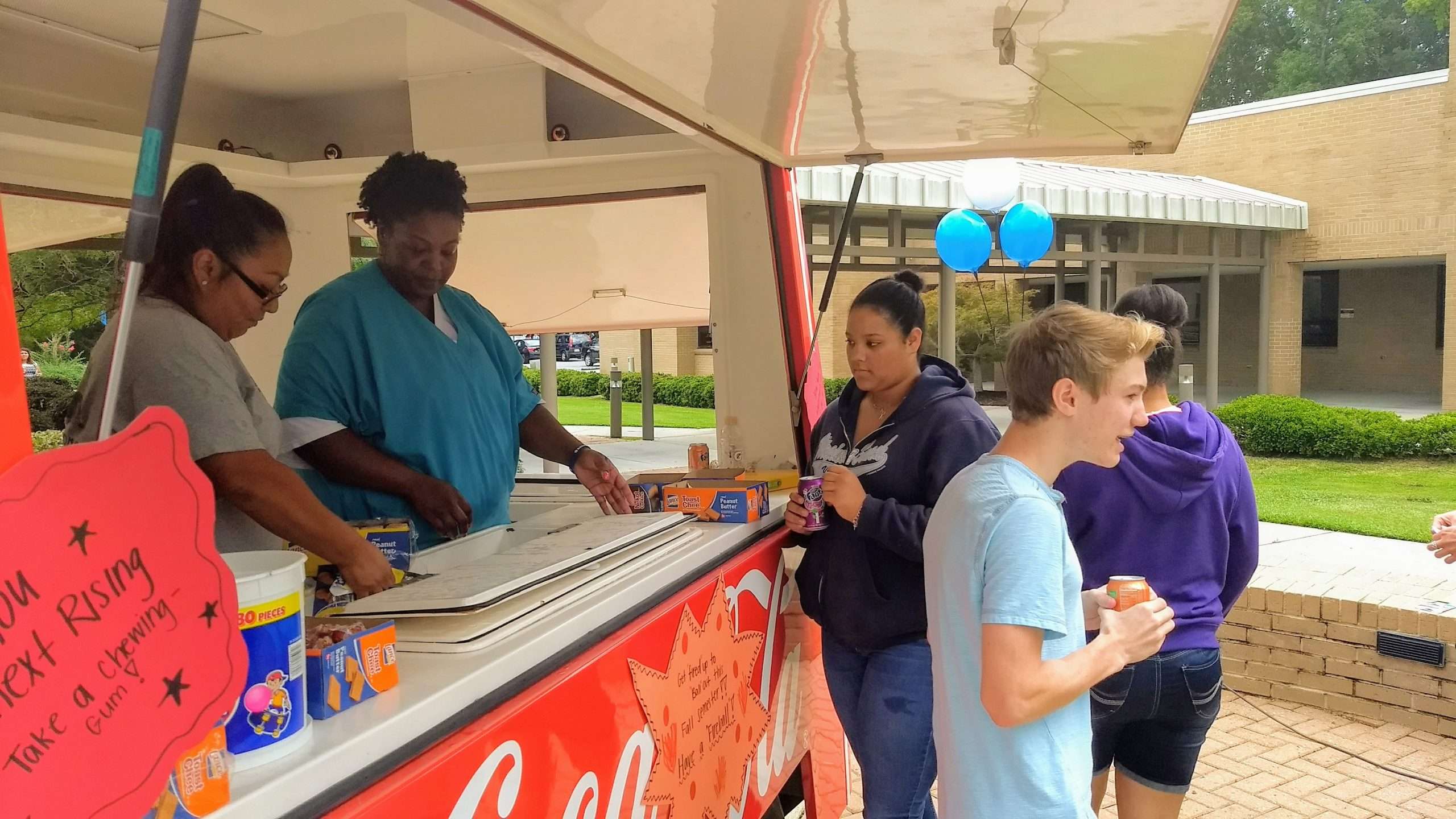 People at a food truck
