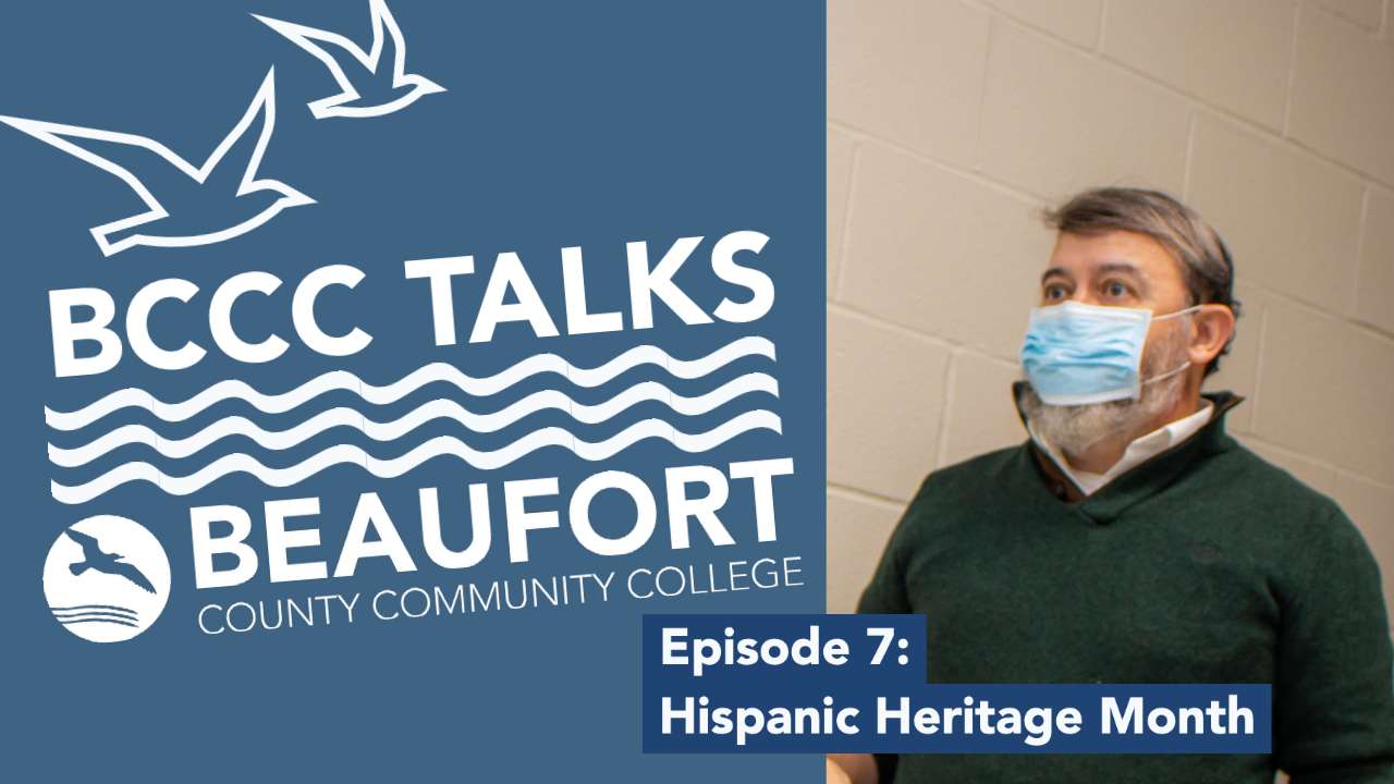 BCCC Talks, Hispanic Heritage, man in a mask