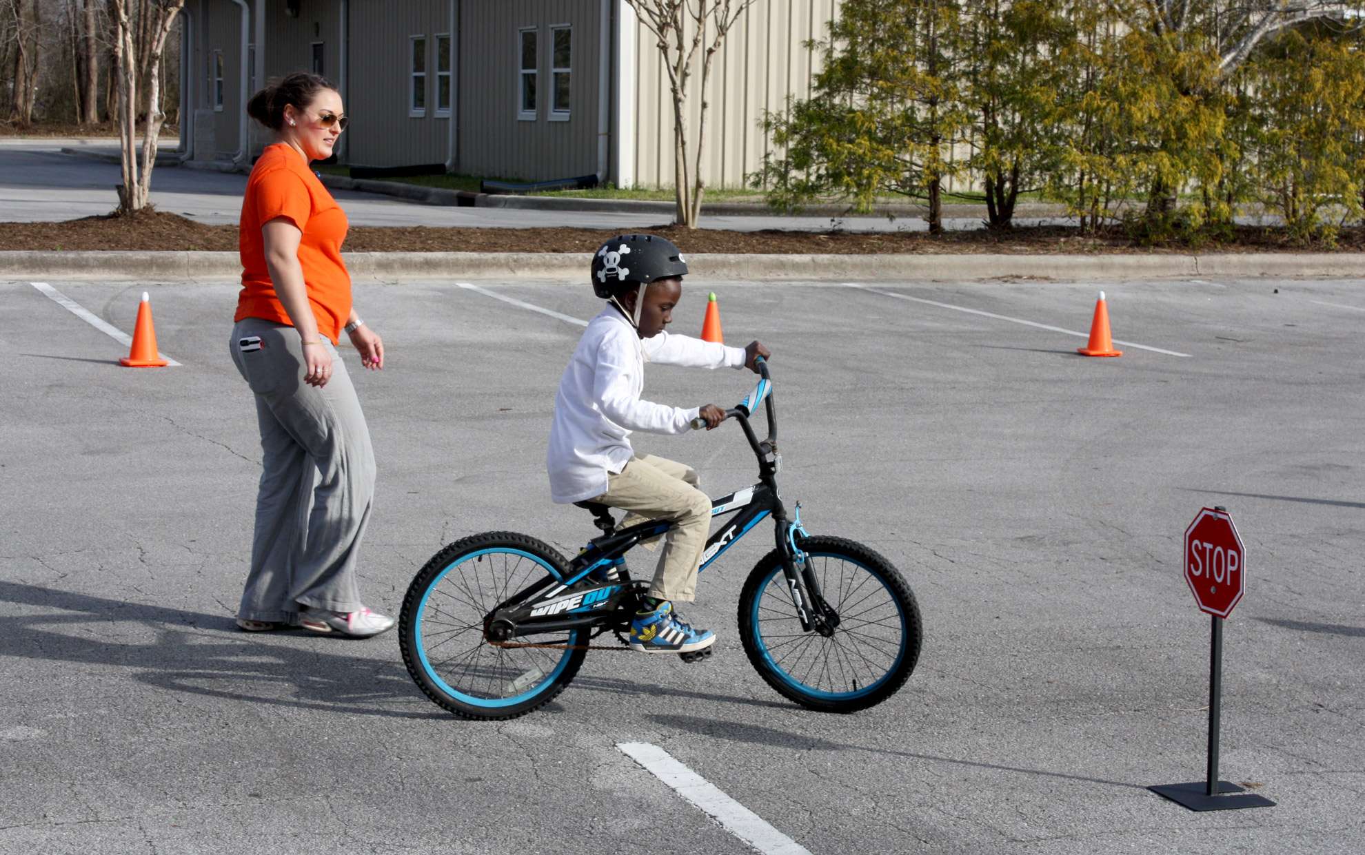 a child riding a bicycle