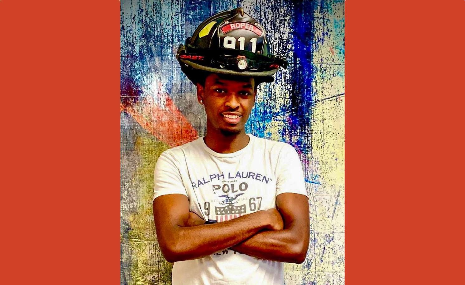 a person in a fire helmet