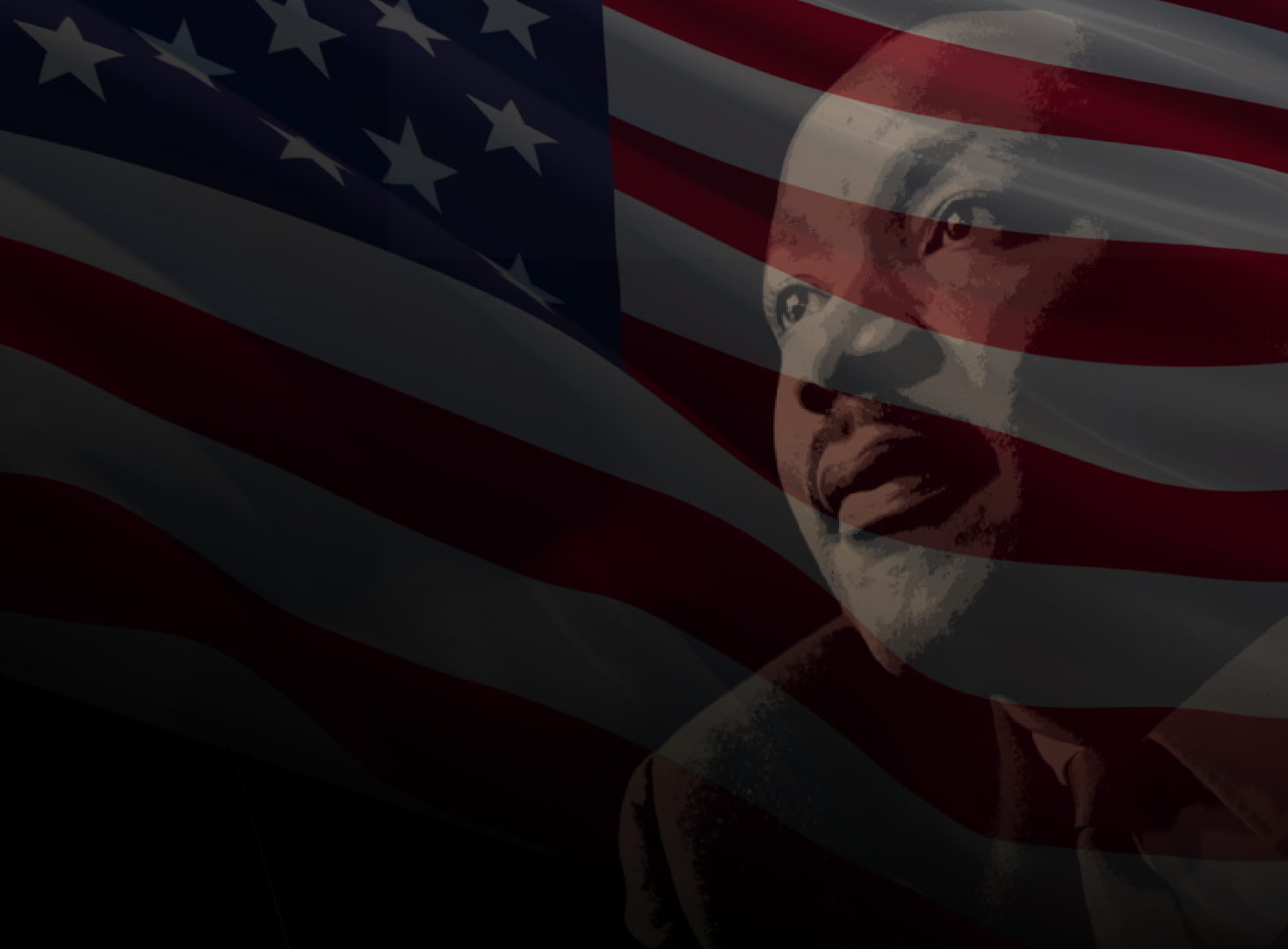 Dr. Martin Luther King with American Flag backdrop