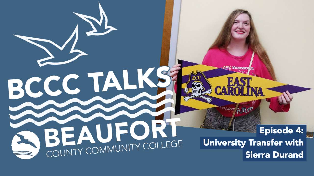 Woman with ECU banner