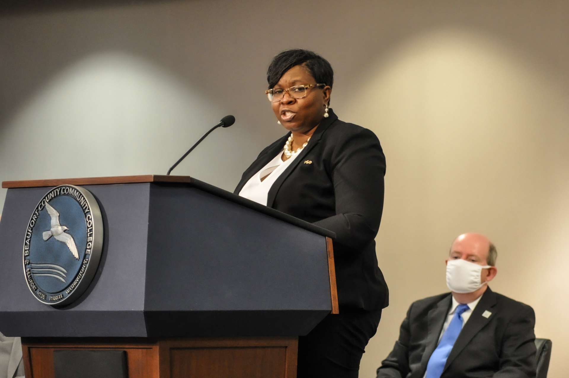 a person at a podium