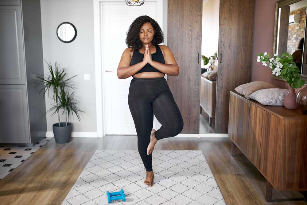 a person does yoga