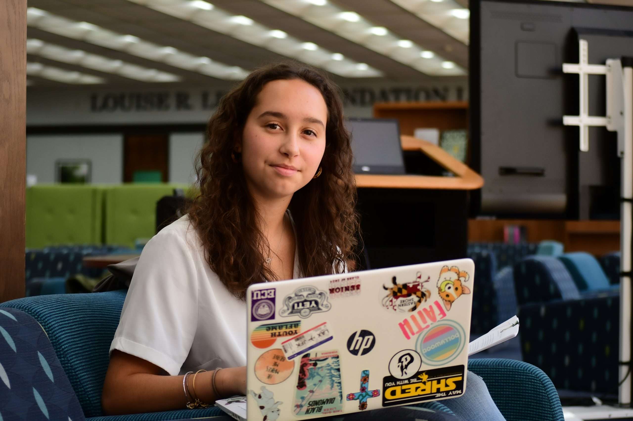 Woman using laptop