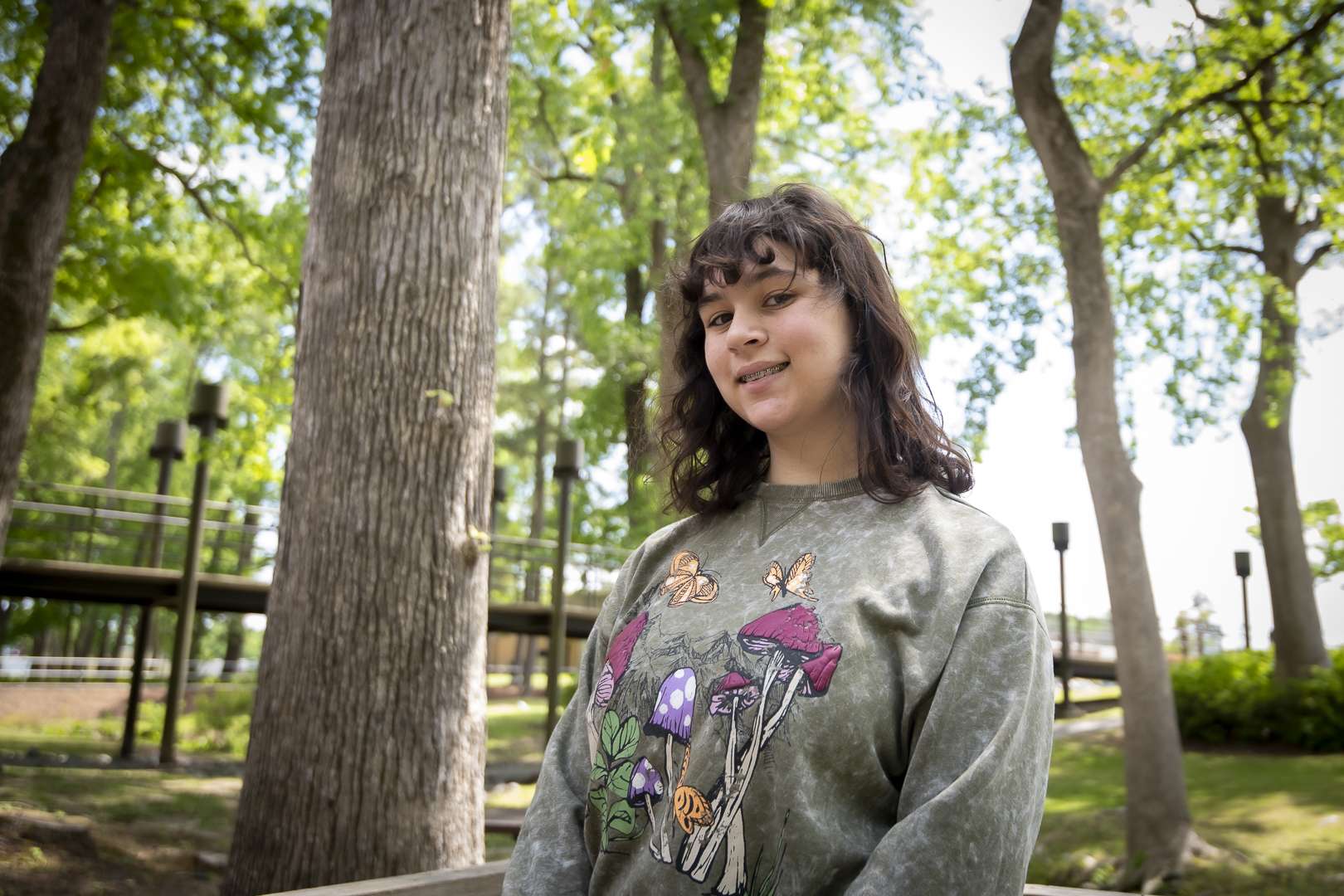 person with trees