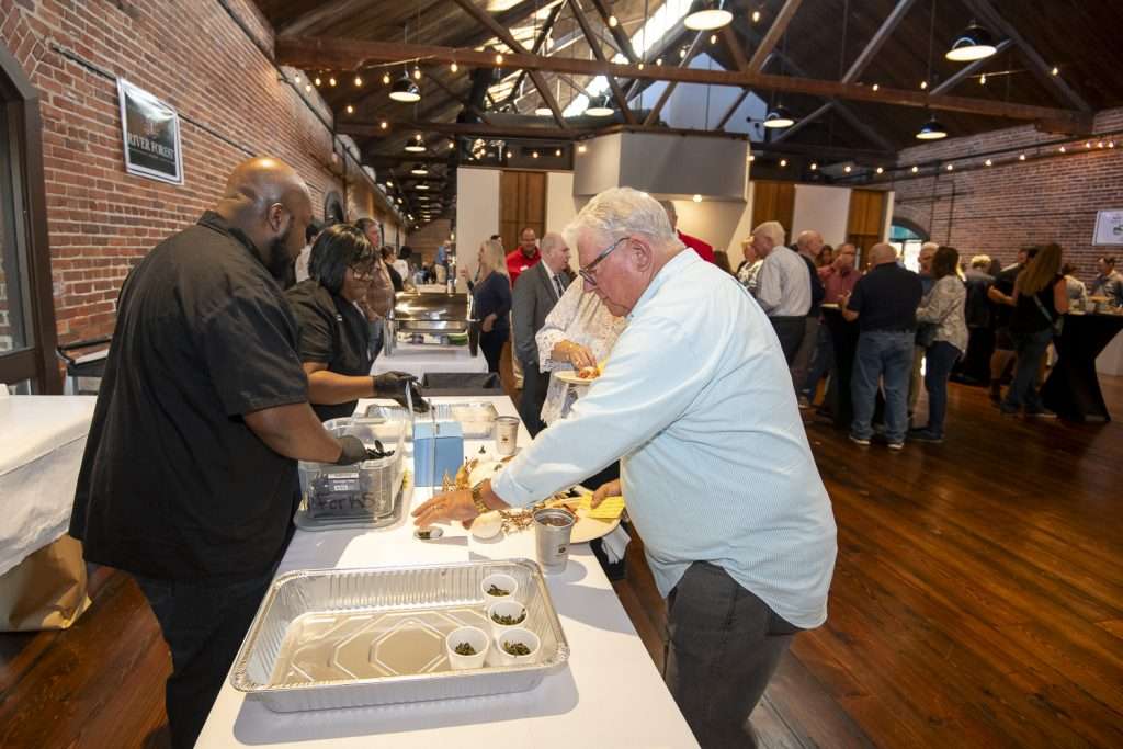 People getting food