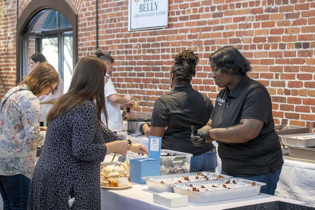 People serving food