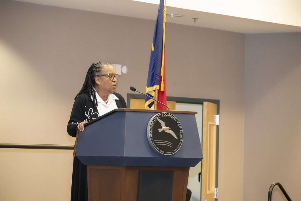 person at a podium
