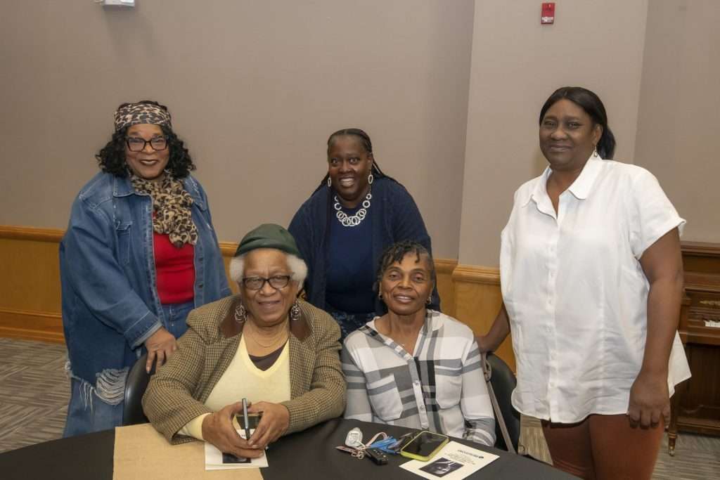 five people at a table