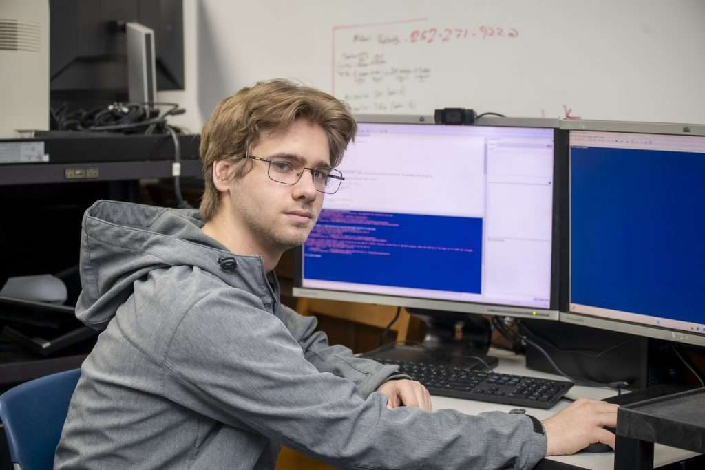 a person at a computer