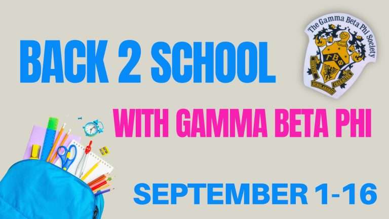 Gamma Beta Phi Collects School Supplies for Washington Elementary Students