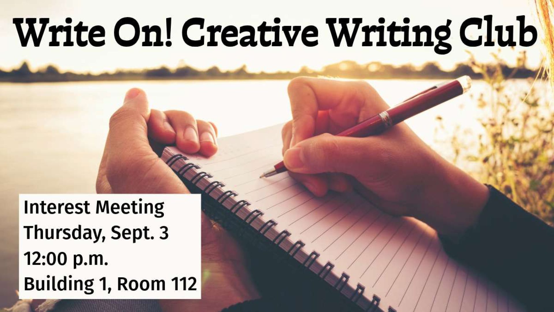 Text: Write on! Creative Writing Club